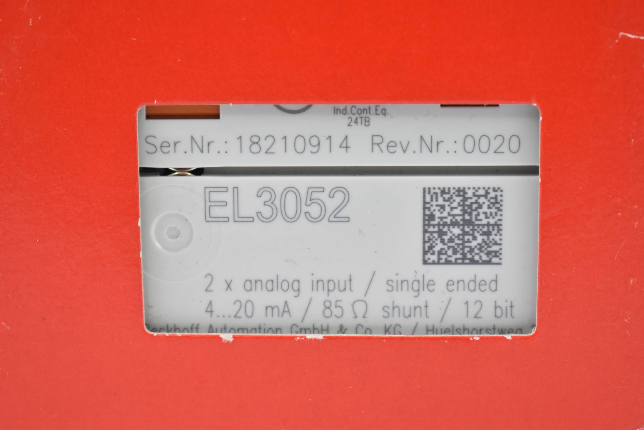 Beckhoff - EL3052 - Beckhoff EtherCAT-Klem 2-Kanaal-Analog-Ingang | EL3052-2