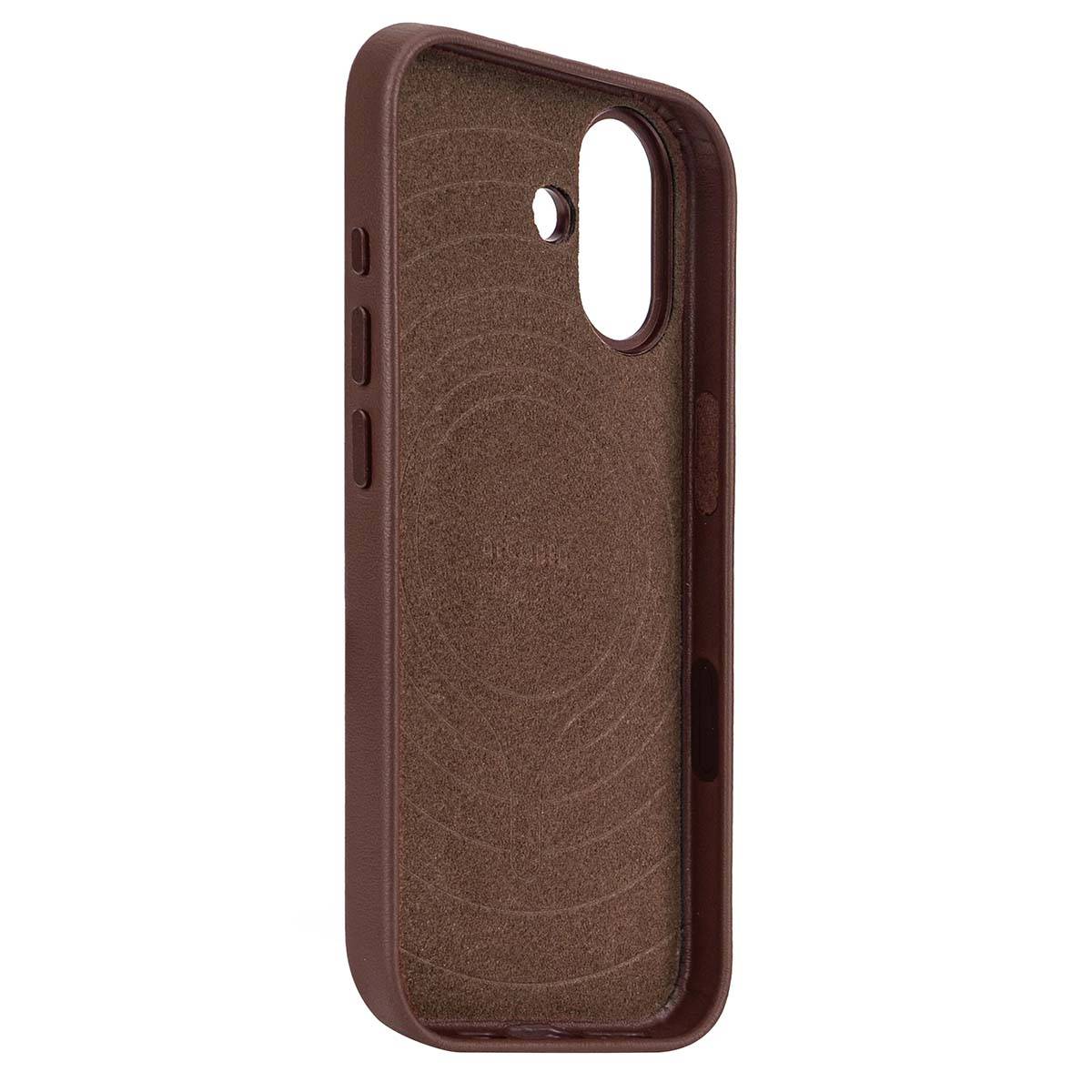 Decoded leren achterkant voor iPhone 17, chocoladebruin-4