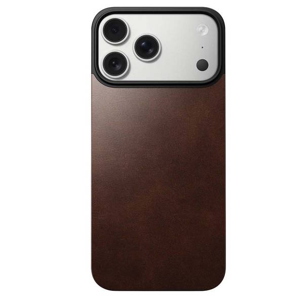 Nomad Magn. Leren achterkant MagSafe iPhone 17 Pro Max Rustiek Bruin H