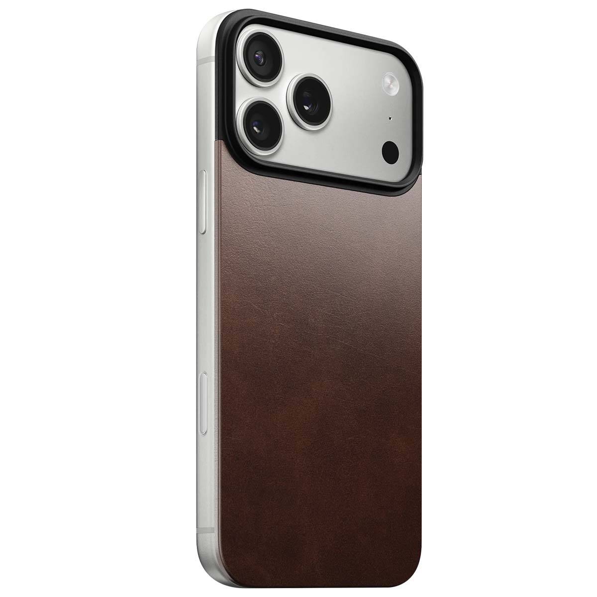 Nomad Magn. Leren achterkant MagSafe iPhone 17 Pro Max Rustiek Bruin H-1