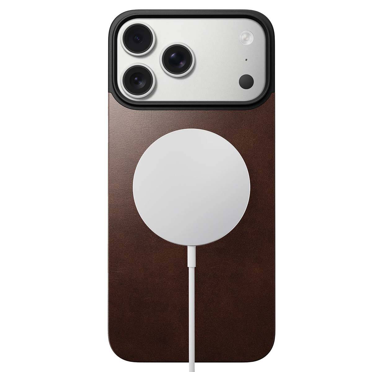 Nomad Magn. Leren achterkant MagSafe iPhone 17 Pro Max Rustiek Bruin H-2