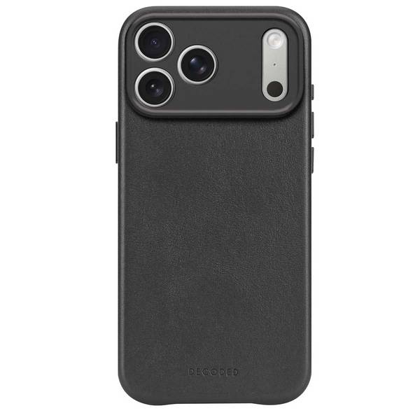 Decoded leren achterkant voor iPhone 17 Pro, zwart