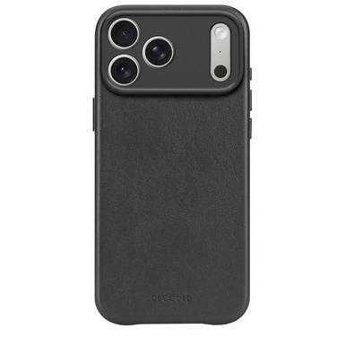 Decoded leren achterkant voor iPhone 17 Pro, zwart