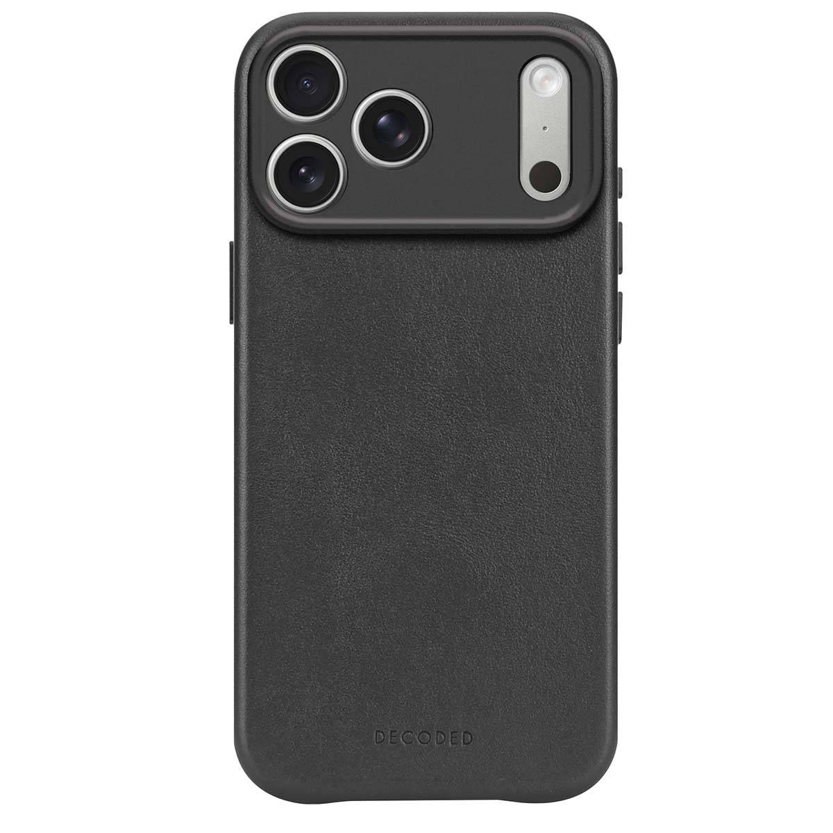 Decoded leren achterkant voor iPhone 17 Pro, zwart-0