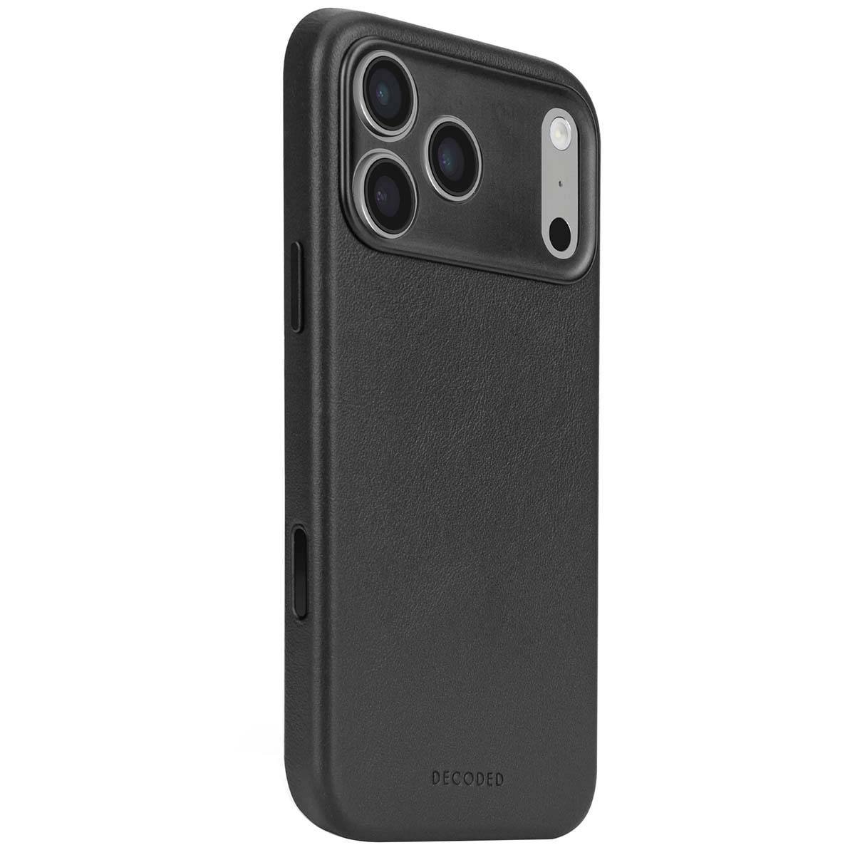 Decoded leren achterkant voor iPhone 17 Pro, zwart-1