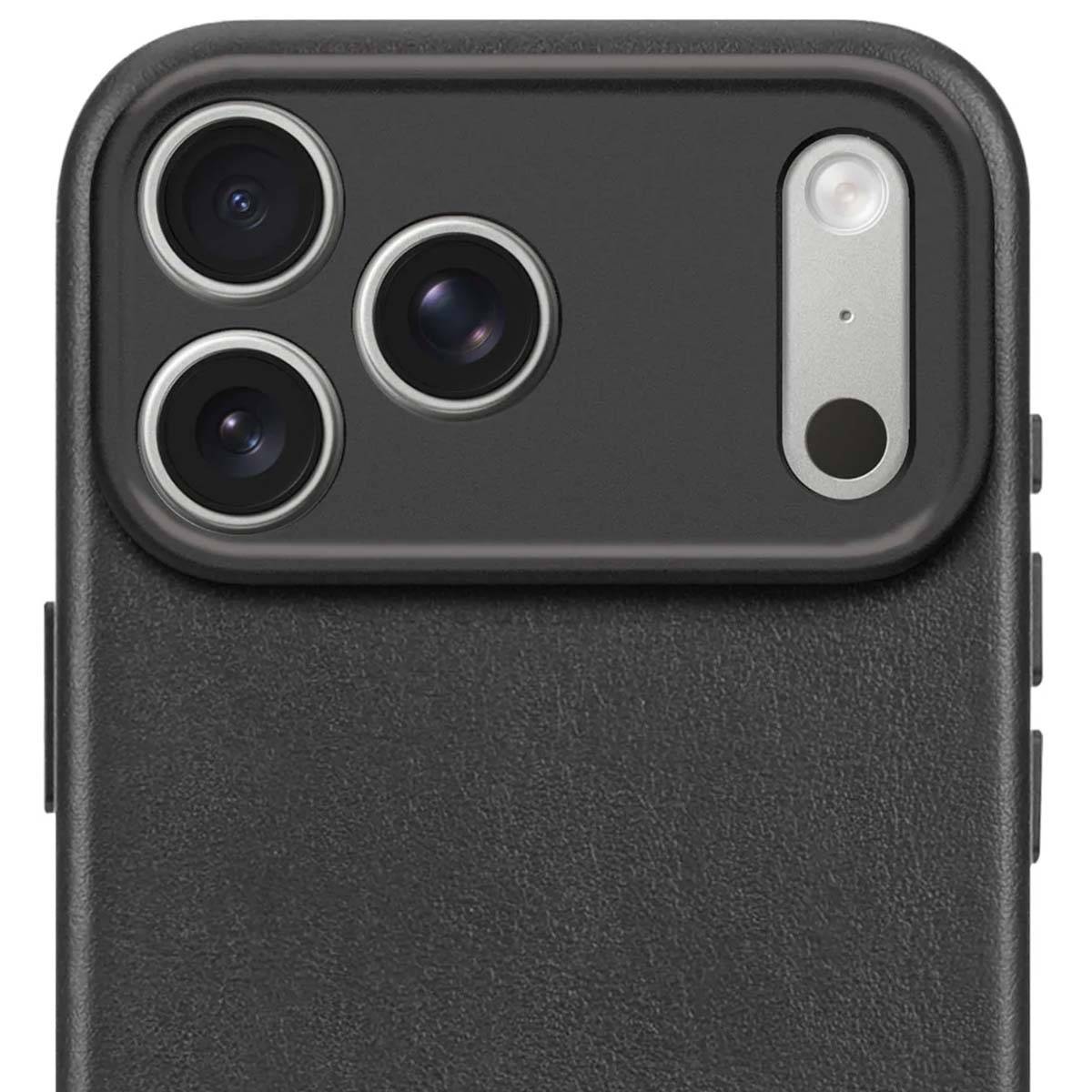 Decoded leren achterkant voor iPhone 17 Pro, zwart-2
