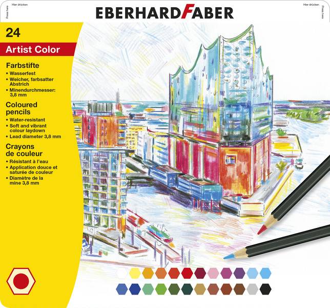 Eberhard Faber EF-516124 Kleurpotloden Metaaletui A 24 Stuks-0