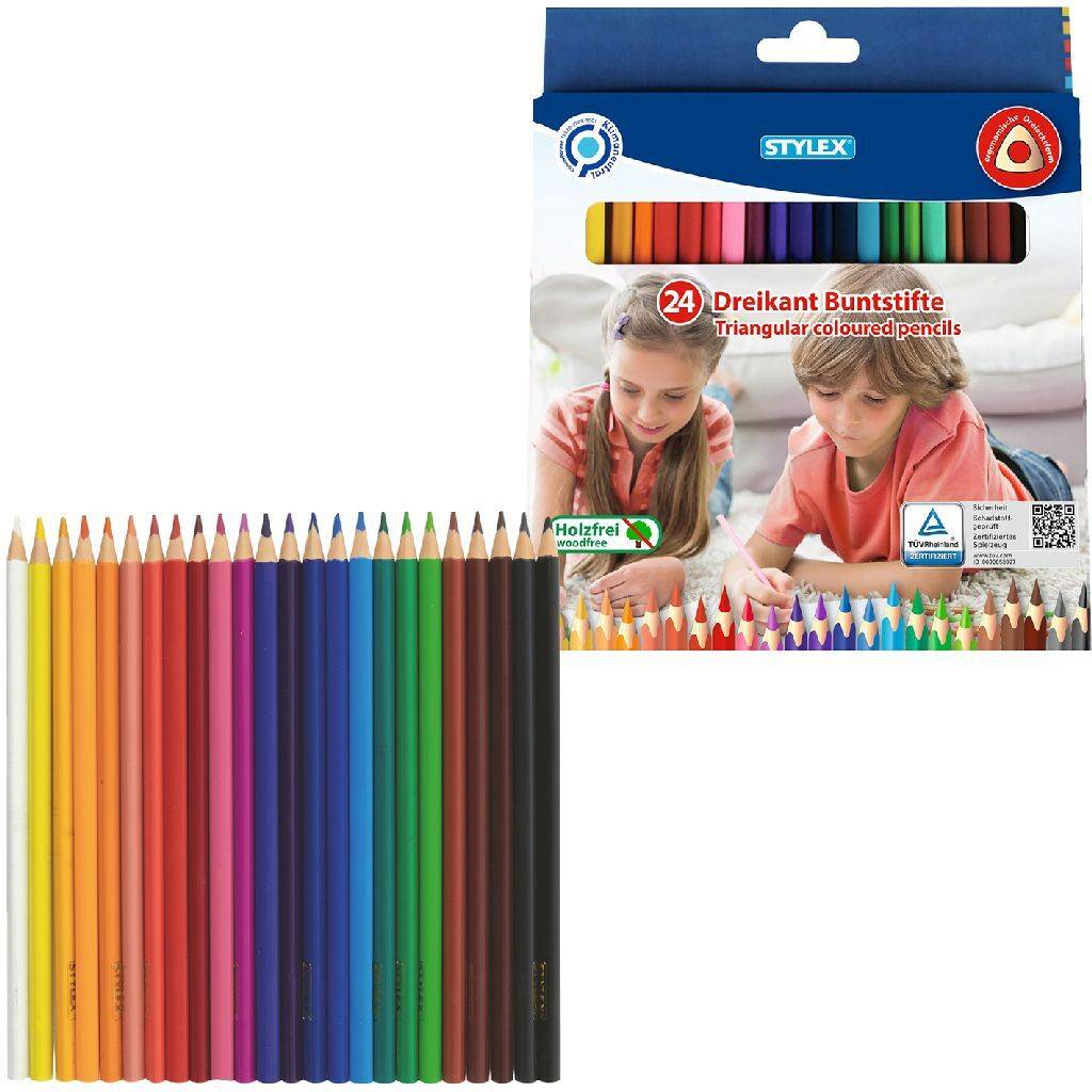 Stylex Driehoekige Kleurpotloden 24 Kleuren-2