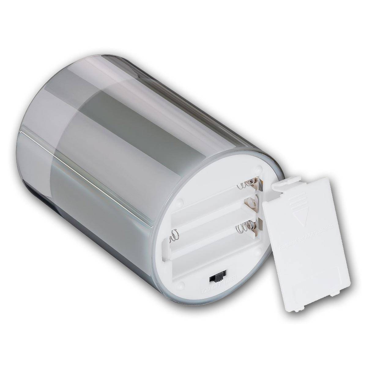 Goobay glazen LED-kaars | 12,5 cm | timerfunctie | grijs | IP20-3