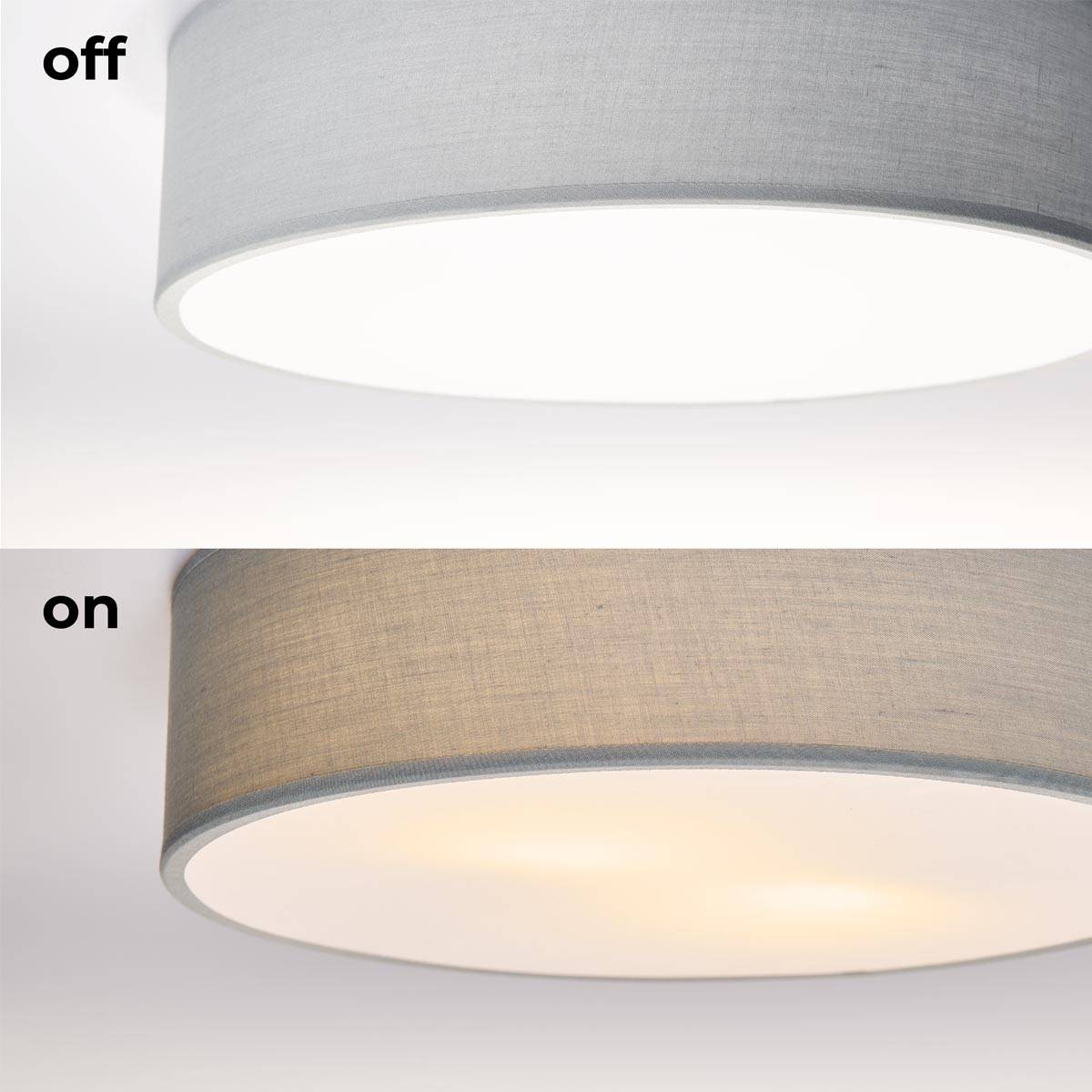 EINLICHT "FABRIC" Ø38CM- Plafonnière - 2X E27 - BlauwGrijs Stoffen Lampenkap-3