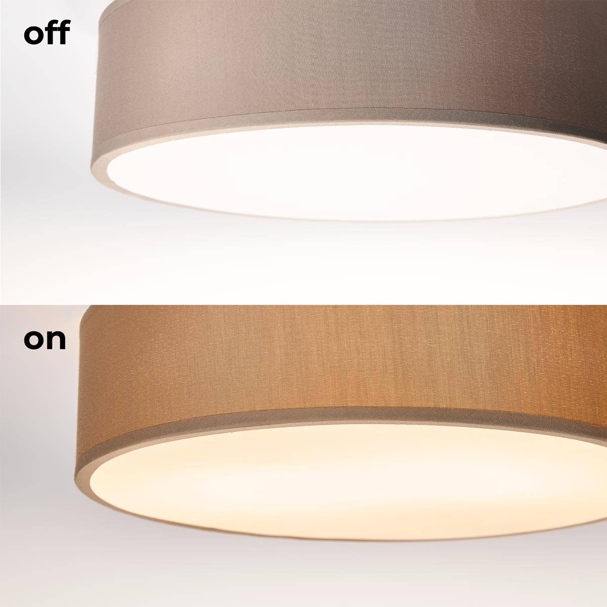EINLICHT "FABRIC" Ø38CM - Plafonnière - 2X E27, Taupe Stoffen Lampenkap-3