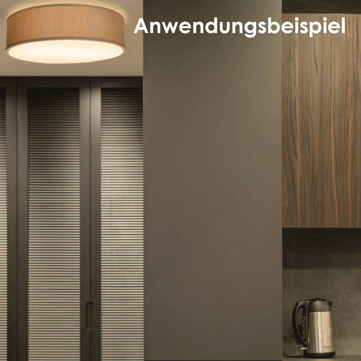 EINLICHT "FABRIC" Ø38CM - Plafonnière - 2X E27, Taupe Stoffen Lampenkap-4