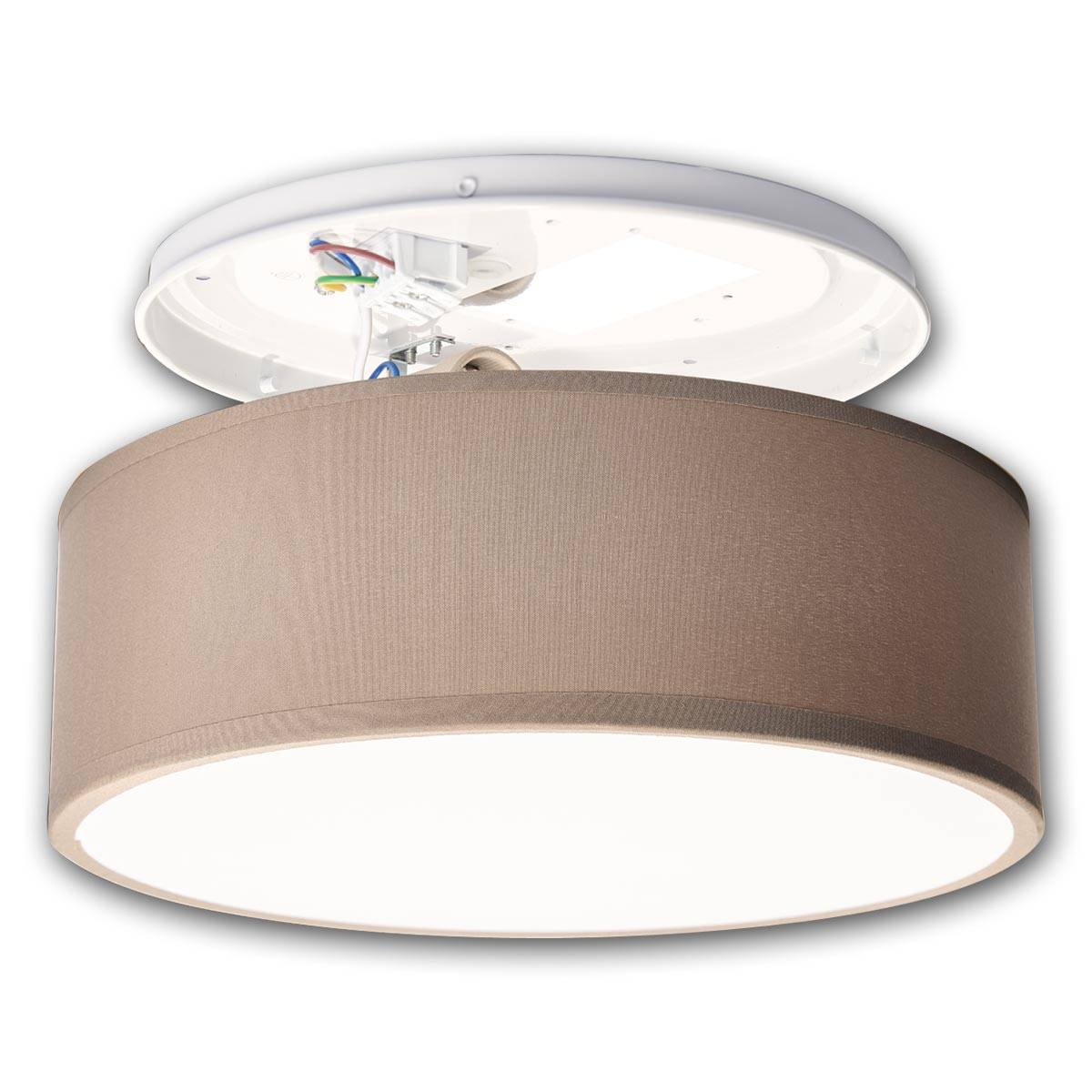 EINLICHT "FABRIC" Ø30CM -Plafonnière 1X E27, Taupe, Stoffen Lampenkap-1