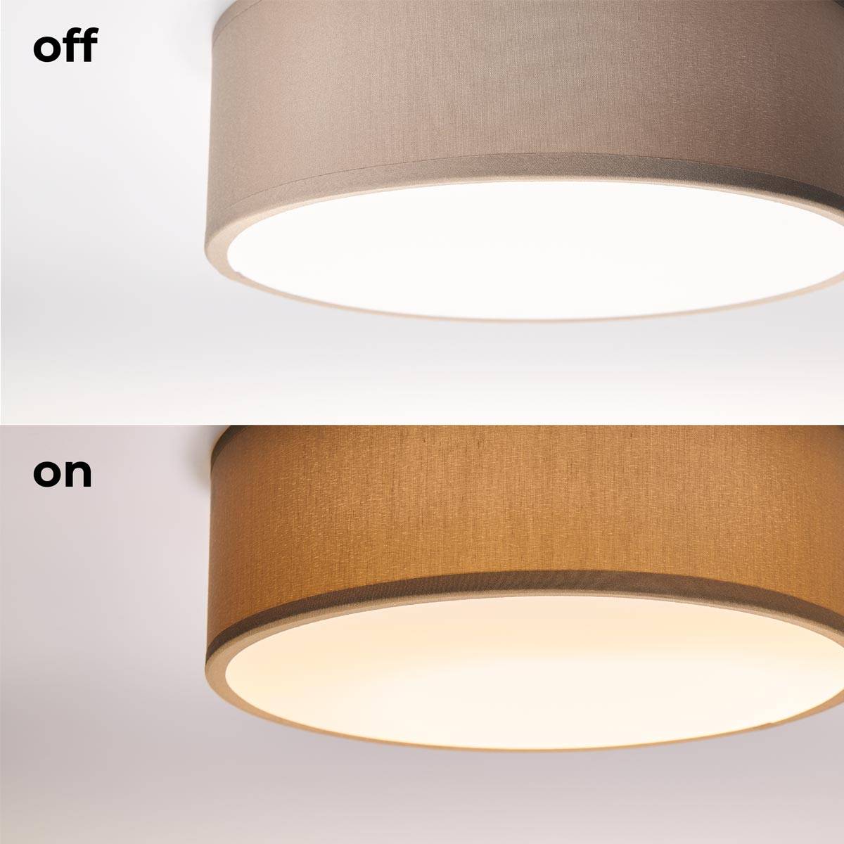 EINLICHT "FABRIC" Ø30CM -Plafonnière 1X E27, Taupe, Stoffen Lampenkap-3