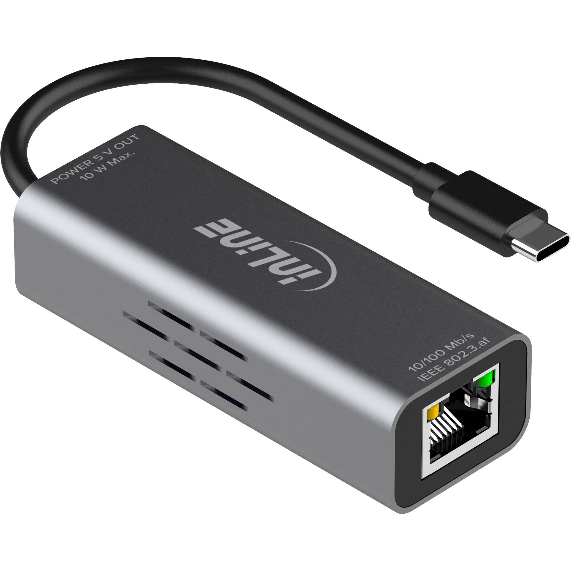InLine® USB-C naar RJ45 PoE-adapter, overspanningsbeveiliging, 33380J-0