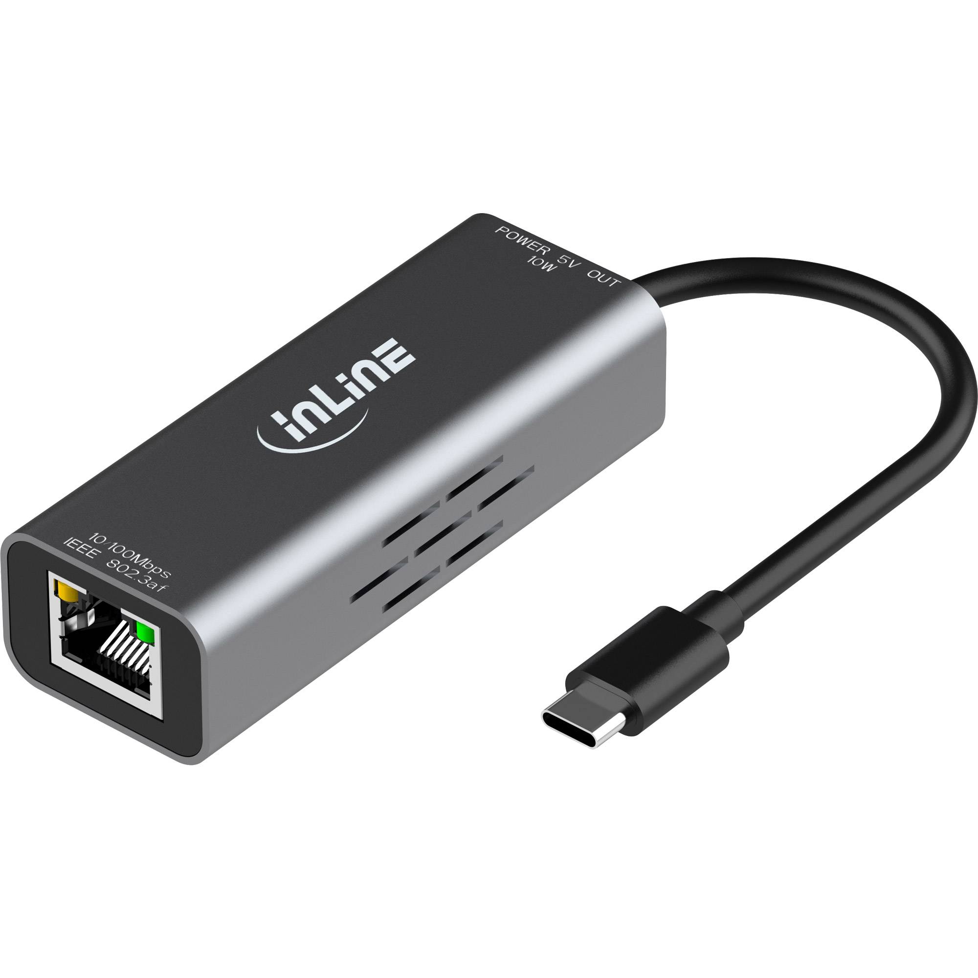 InLine® USB-C naar RJ45 PoE-adapter, overspanningsbeveiliging, 33380J-1