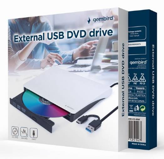 Gembird DVD-USB-031-BW optisch schijfstation met interne DVD±RW-drive, zwart-2