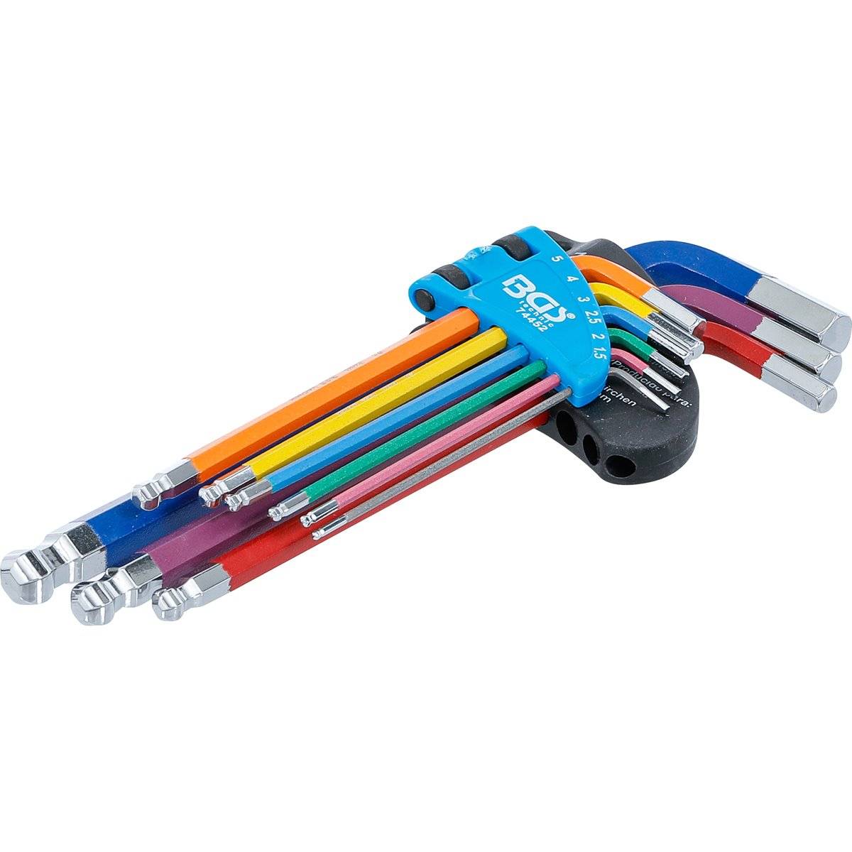BGS Stiftsleutelset - meerkleurig - binnenzeskant met kogelkop 1,5 - 10 mm - 9 delig-0