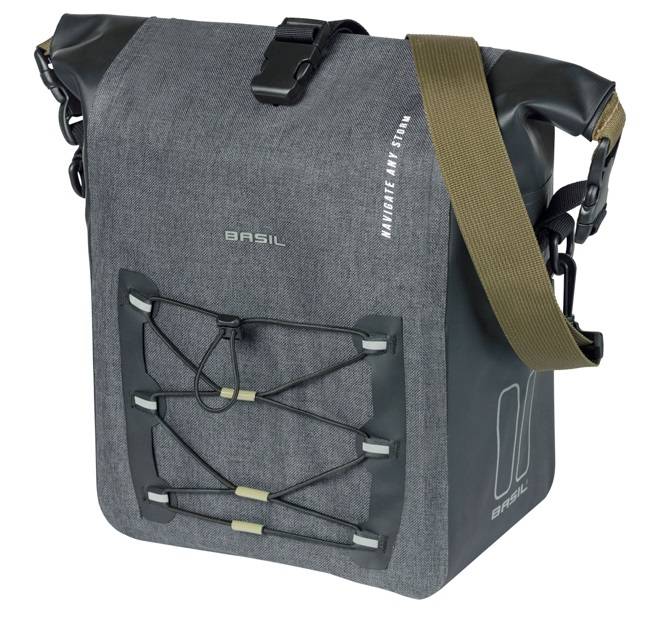 Enkele tas Basil Navigator Storm M MIK 12-15L 14 x 25 x 36 cm - zwart-0