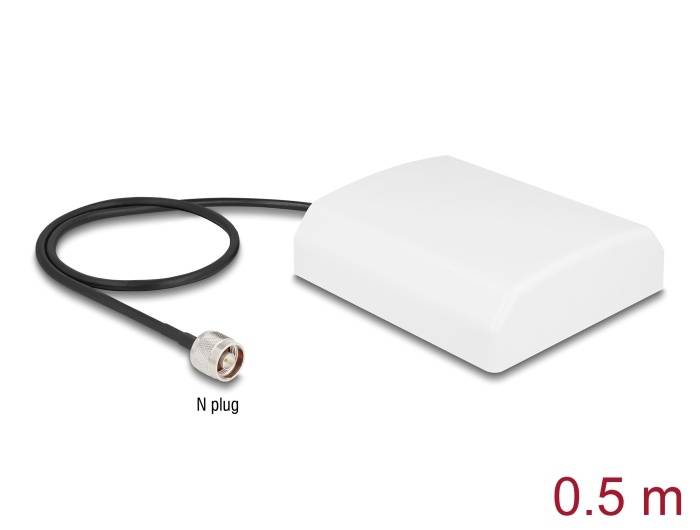 Delock WiFi 2,4 GHz Antenna N plug 8 dBi directional with connection cable RG-58, 50 cm white outdoor-0