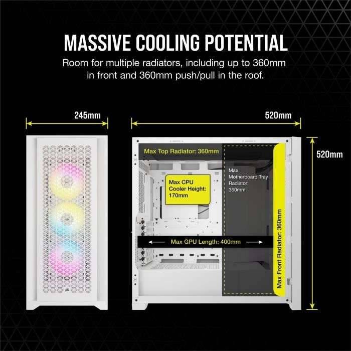 PC-behuizing - CORSAIR - FRAME 5000D RS ARGB Airflow - Mid-tower - Wit - CC-9011310-WW-1