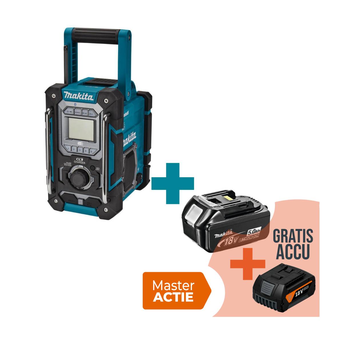 Symboolafbeelding voor Makita DMR301N Bouwradio DAB+, VHF (FM), Middengolf Zwart