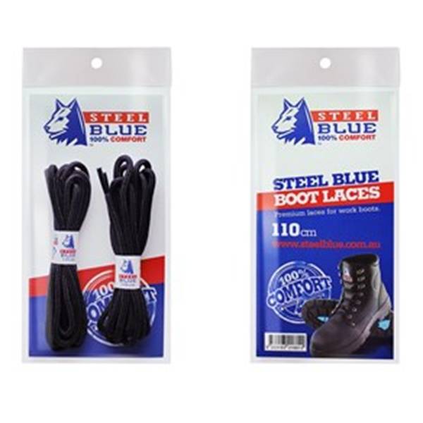 STEELBLUE Schoenveters 110 Cm Kort Zwart Set = 2 Paar-0