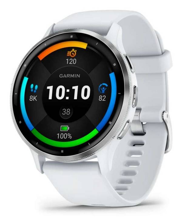 Garmin Venu 3 3,56 cm (1.4") AMOLED 45 mm Digitaal 454 x 454 Pixels Touchscreen Zilver, Wit Wifi GPS