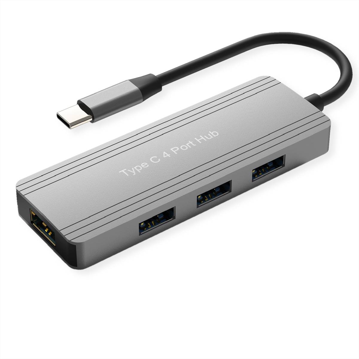 VALUE USB 3.2 Gen 1 Hub, 4-voudig, USB-C aansluitkabel-0
