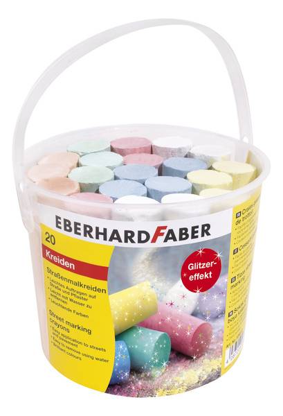 Eberhard Faber EF-526520 Stoepkrijt Glitter 20 Stuks In Emmer-0