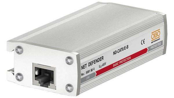 OBO ND-CAT6/E-B Net Defender Basisbescherming - Klasse E/CAT6 58V - Zilvergrijs (5081804)