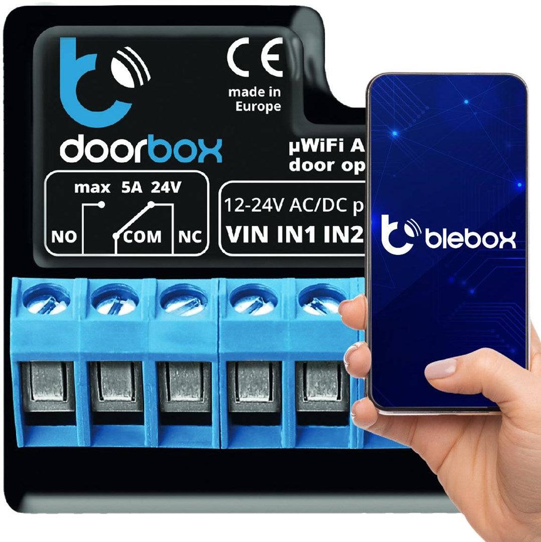 BLEBOX DOORBOX Deurcontroller; Smart Home; uWiFi; 12÷24VAC; 12÷24VDC; IP20; 1W - 1 stuk-0