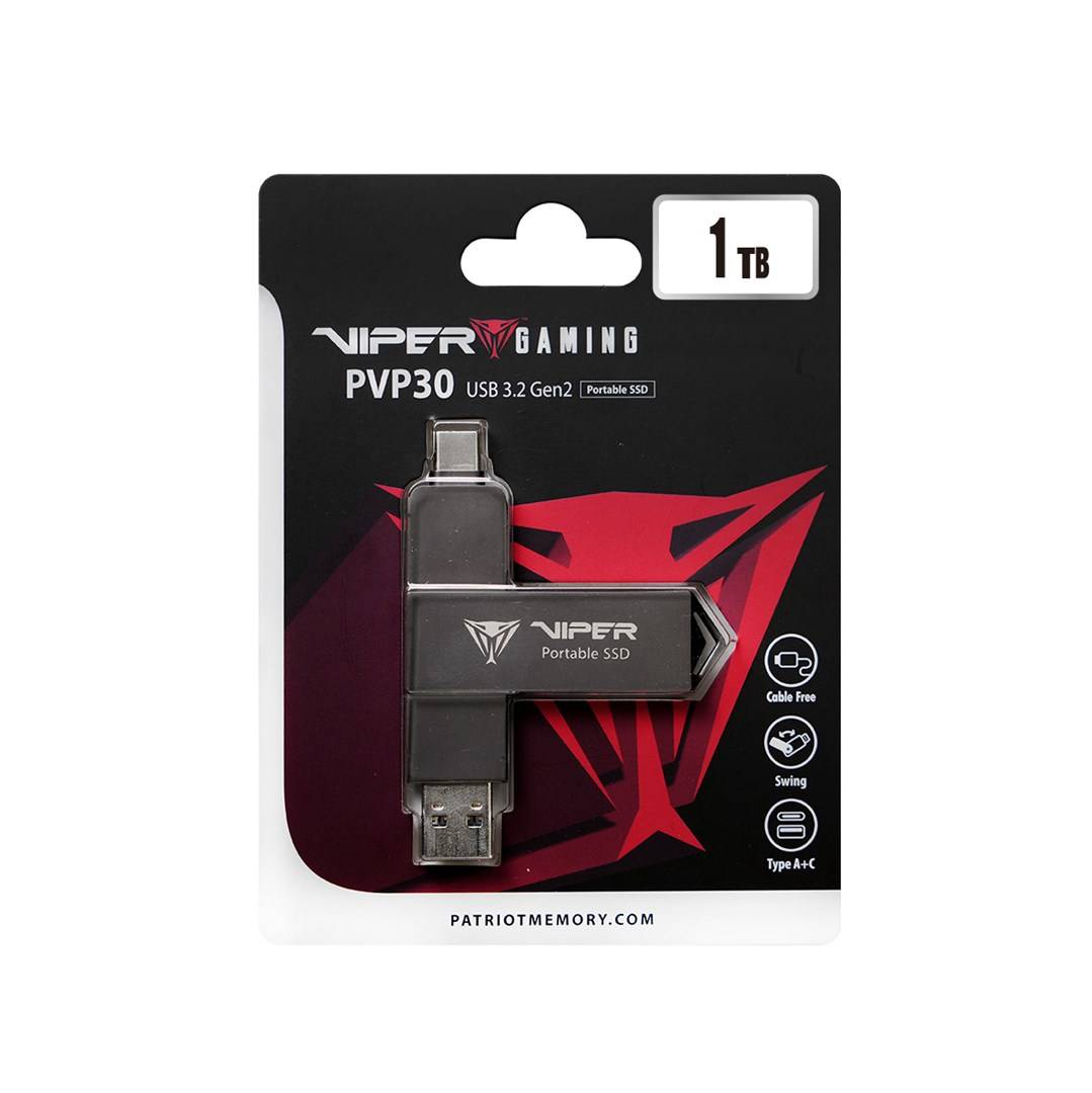 Externe draagbare SSD Patriot Viper PVP30 Duo Compact 1TB 1000MB/s USB A+C 3.2 Gen2 (PVP301TB28UDG)-4