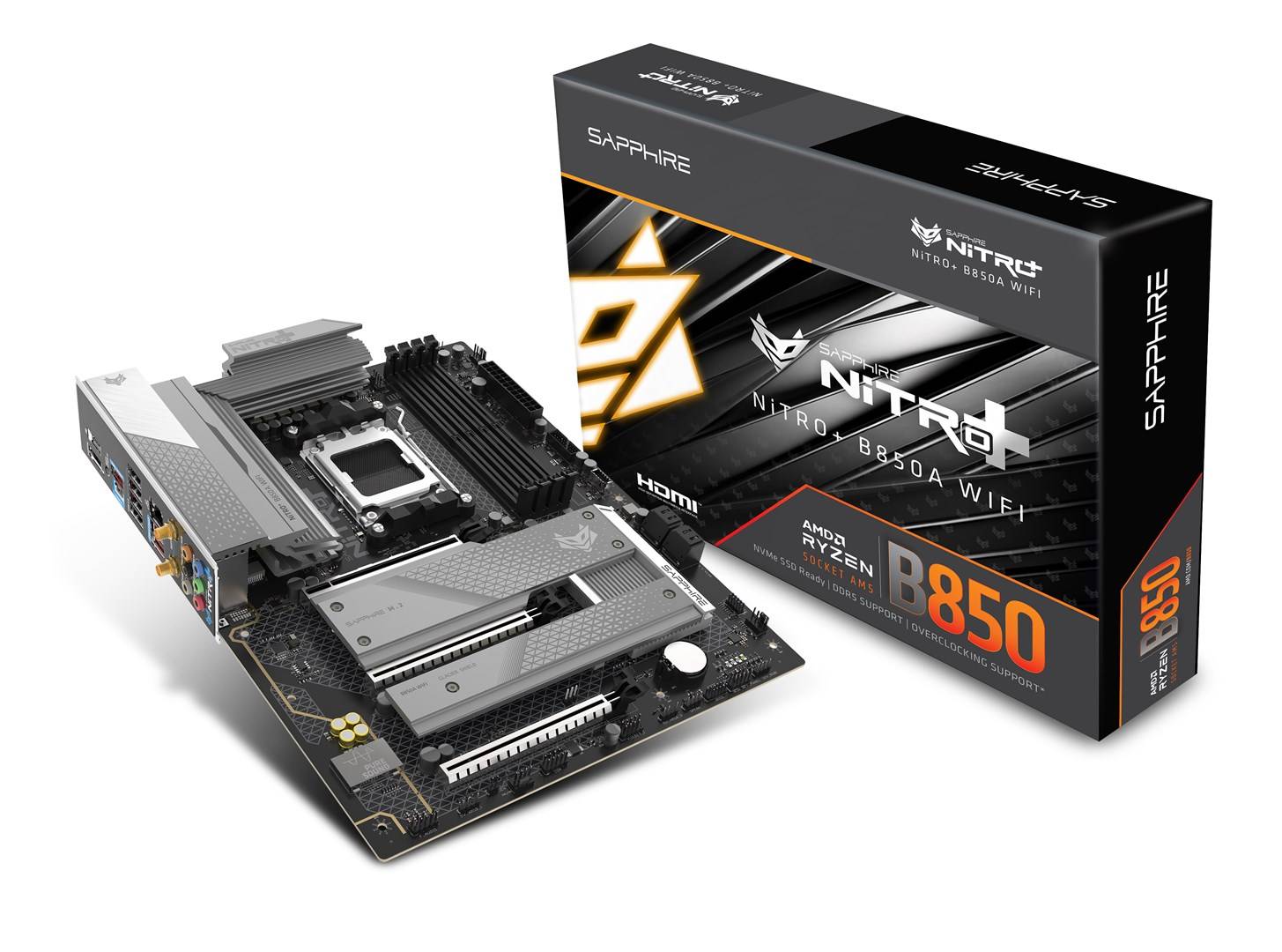 Sapphire NITRO+ B850A WIFI 7 Moederbord Socket AM5 micro ATX AMD B850-5