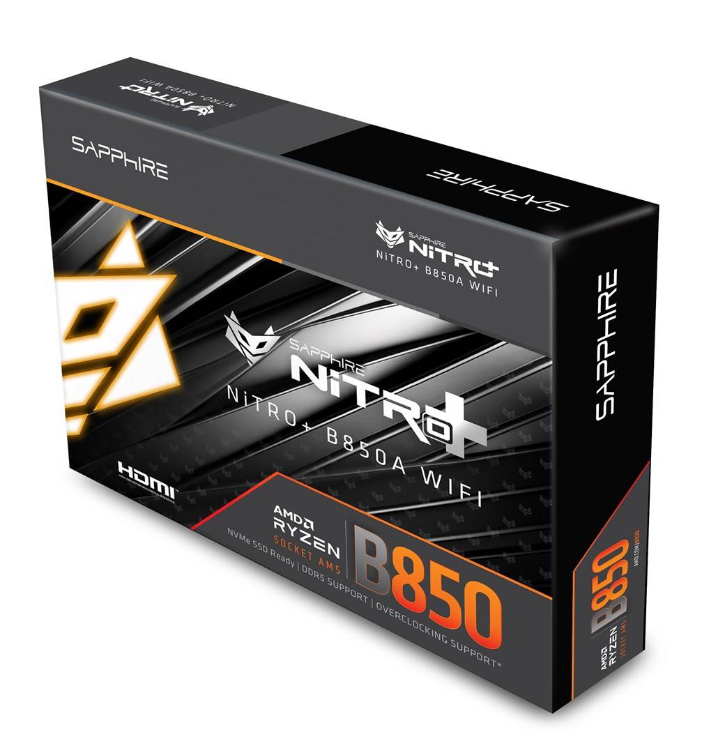 Sapphire NITRO+ B850A WIFI 7 Moederbord Socket AM5 micro ATX AMD B850-6