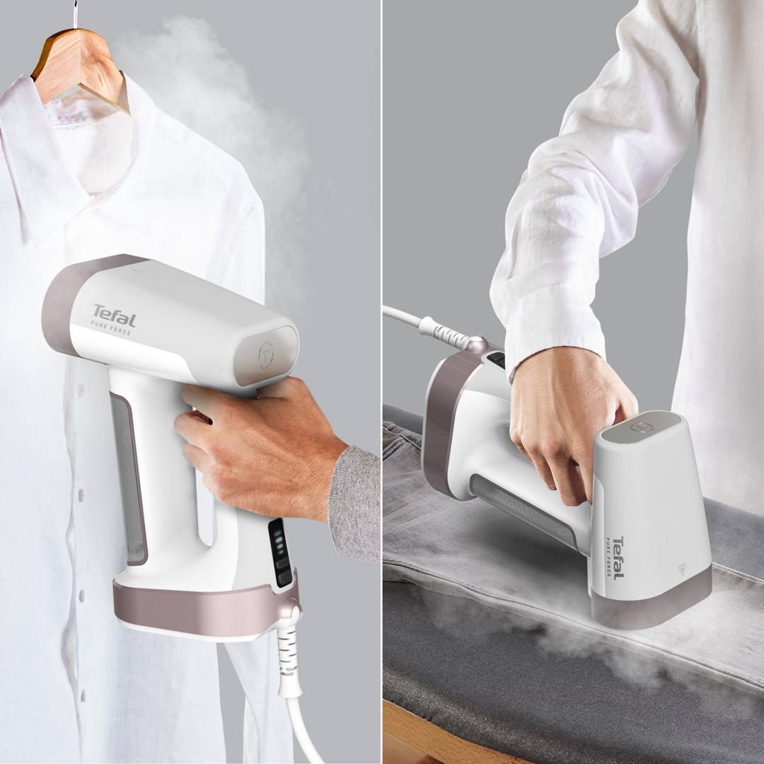 Tefal Pure Force DT8765E0 kledingstomer, handstoomapparaat, 0,18 liter, 1800 watt, zwart, kaneelkleur.-1