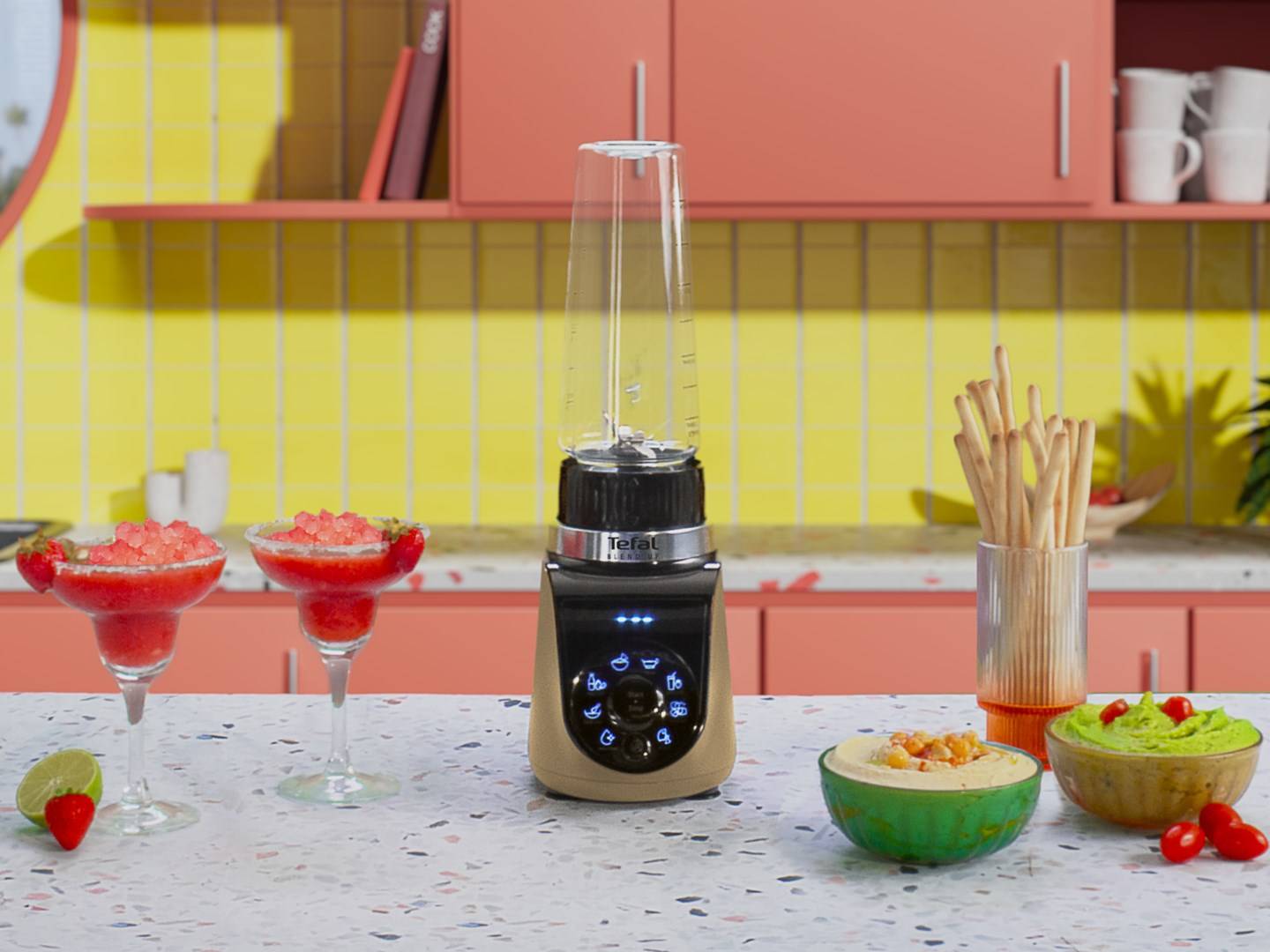 Tefal Blend Up BL190AF0 blender 0,85 L Tafelblender 1000 W Beige, Zwart, Transparant-2