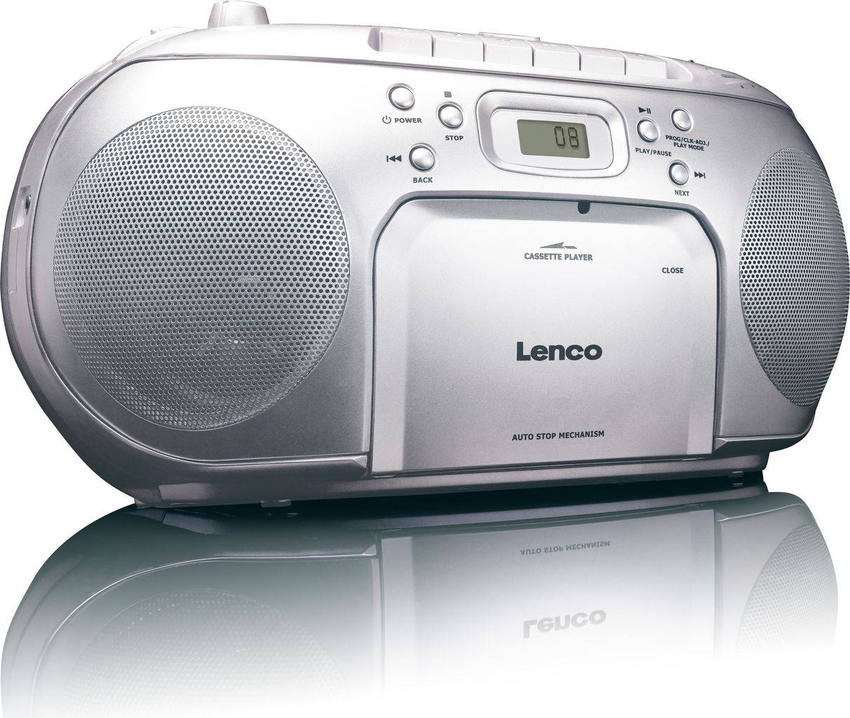 Lenco SCD-42 FM Speler CD CD-R CD-RW Auto-stop Herhaal LCD AC/Batterij (SCD420silver)-0