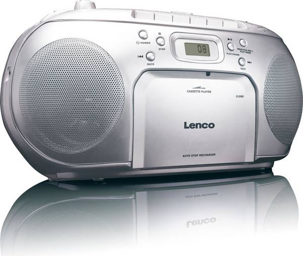 Lenco SCD-42 FM Speler CD CD-R CD-RW Auto-stop Herhaal LCD AC/Batterij (SCD420silver)