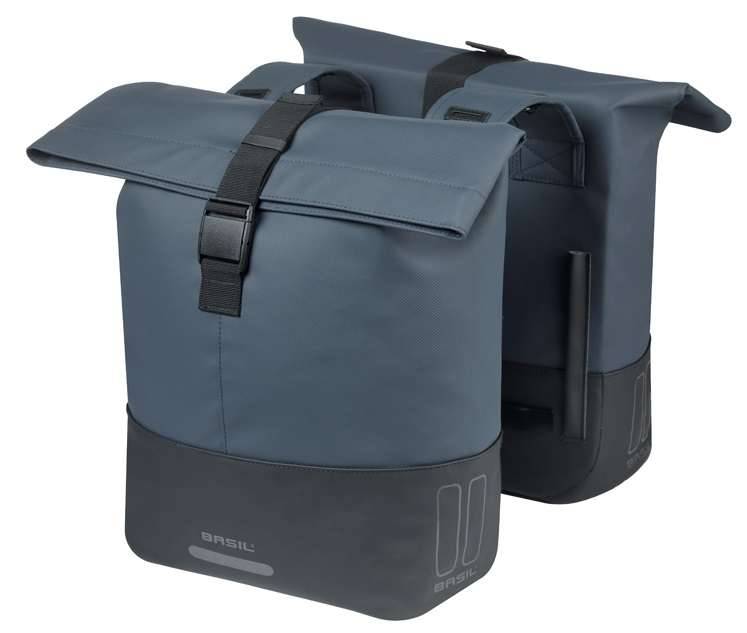 Dubbele fietstas Basil Cove 28-32L 14 x 29 x 36 cm - blauw/zwart-0