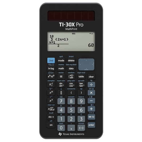 Texas Instruments TI-30 X Pro MathPrint rekenmachine op batterijen voor school