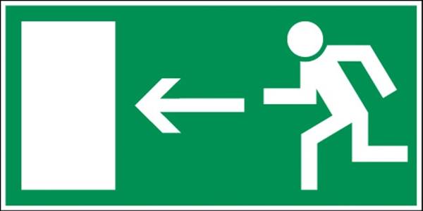 Picto Vluchtweg Links Sticker 300 X 150 Mm-0