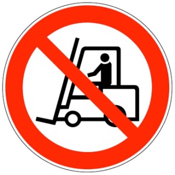 Picto Verboden Voor Heftruck Sticker 90 Mm 800223-0