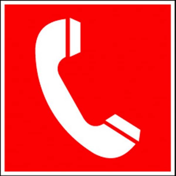 Picto Telefoon Brandalarm Sticker 200X200 Mm. 800258-0