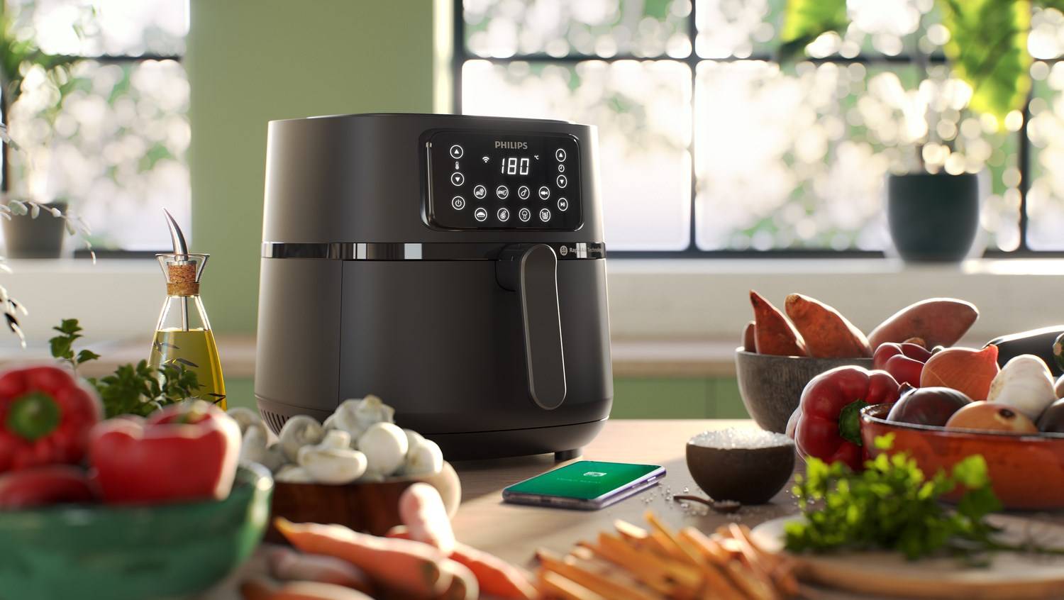 Philips HD9285/93 Airfryer - Verbonden - Zwart - 5000 Serie - 7,2 L-1