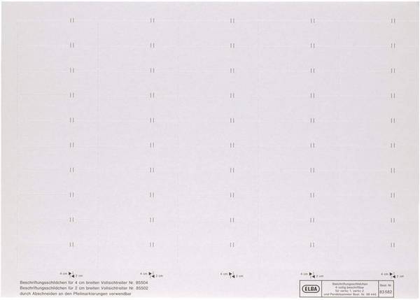 ELBA Labelplaat voor Display Tabs 4 Regels Wit - 10 Vellen van 50 Labels - 83582 WE