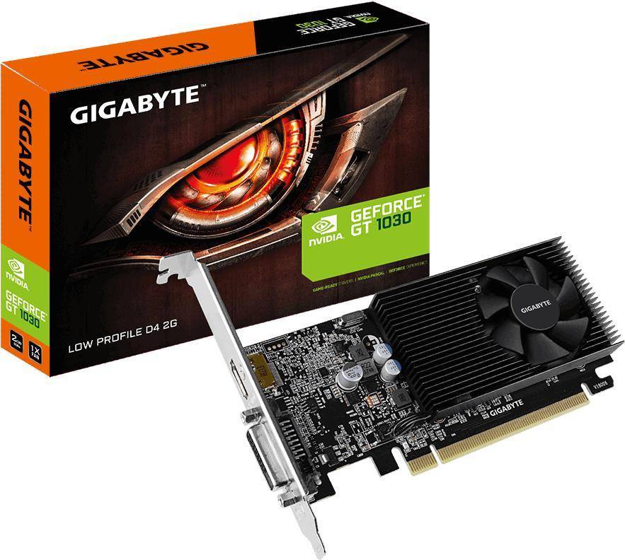 Gigabyte GT 1030 Low Profile D4 2 g Grafische Kaart - PCIe 3.0 - DVI, HDMI (GV-N1030D4-2GL) DDR4-0
