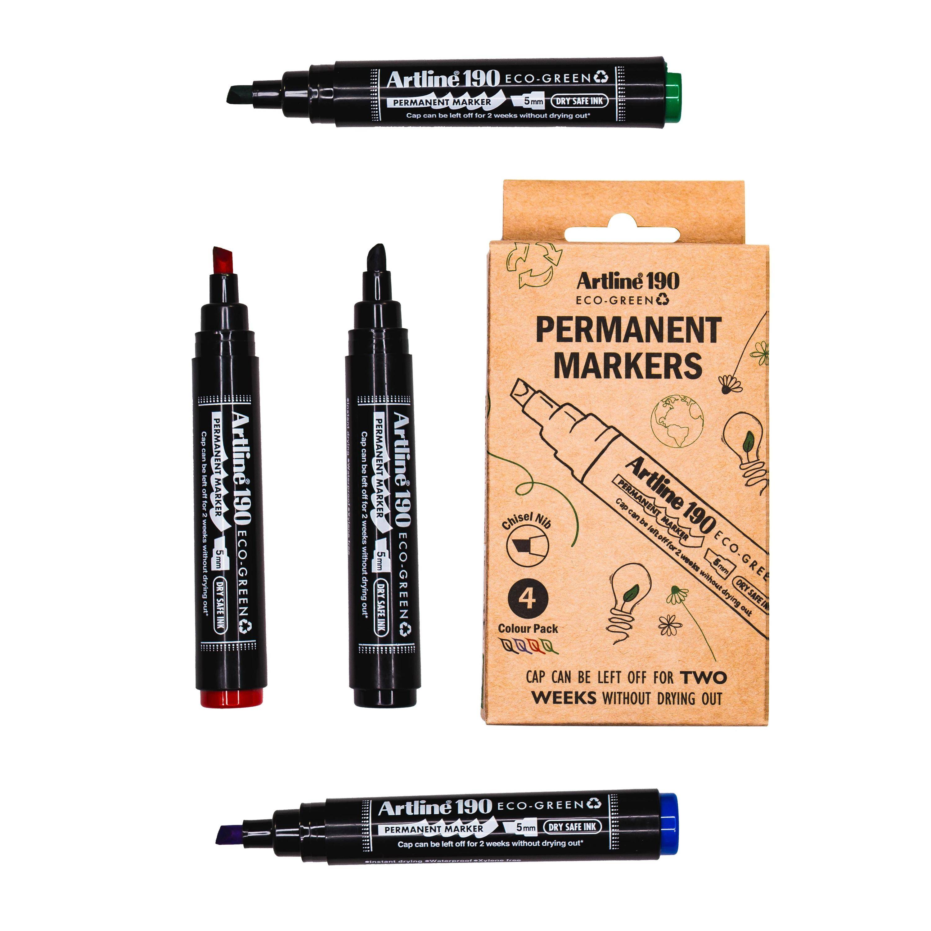 Artline 5037538002843 Artline - Permanent marker 190 eco schuin 2-5mm ass | 12 stuks-0