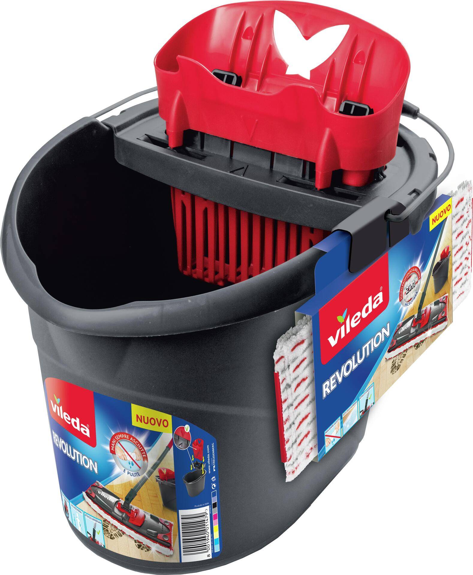 Vileda SuperMocio Revolution Mop Systeem & Emmer Zwart/Rood/Wit-0