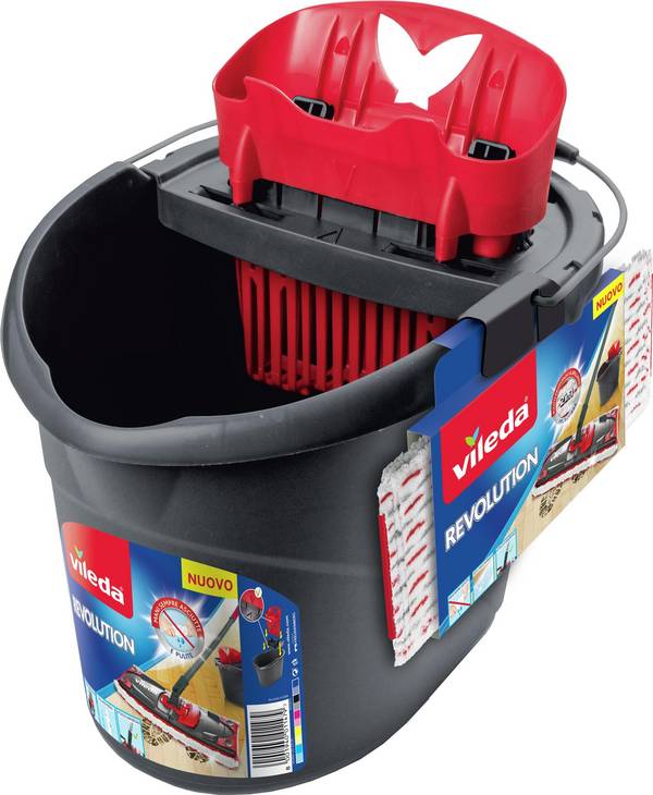 Vileda SuperMocio Revolution Mop Systeem & Emmer Zwart/Rood/Wit